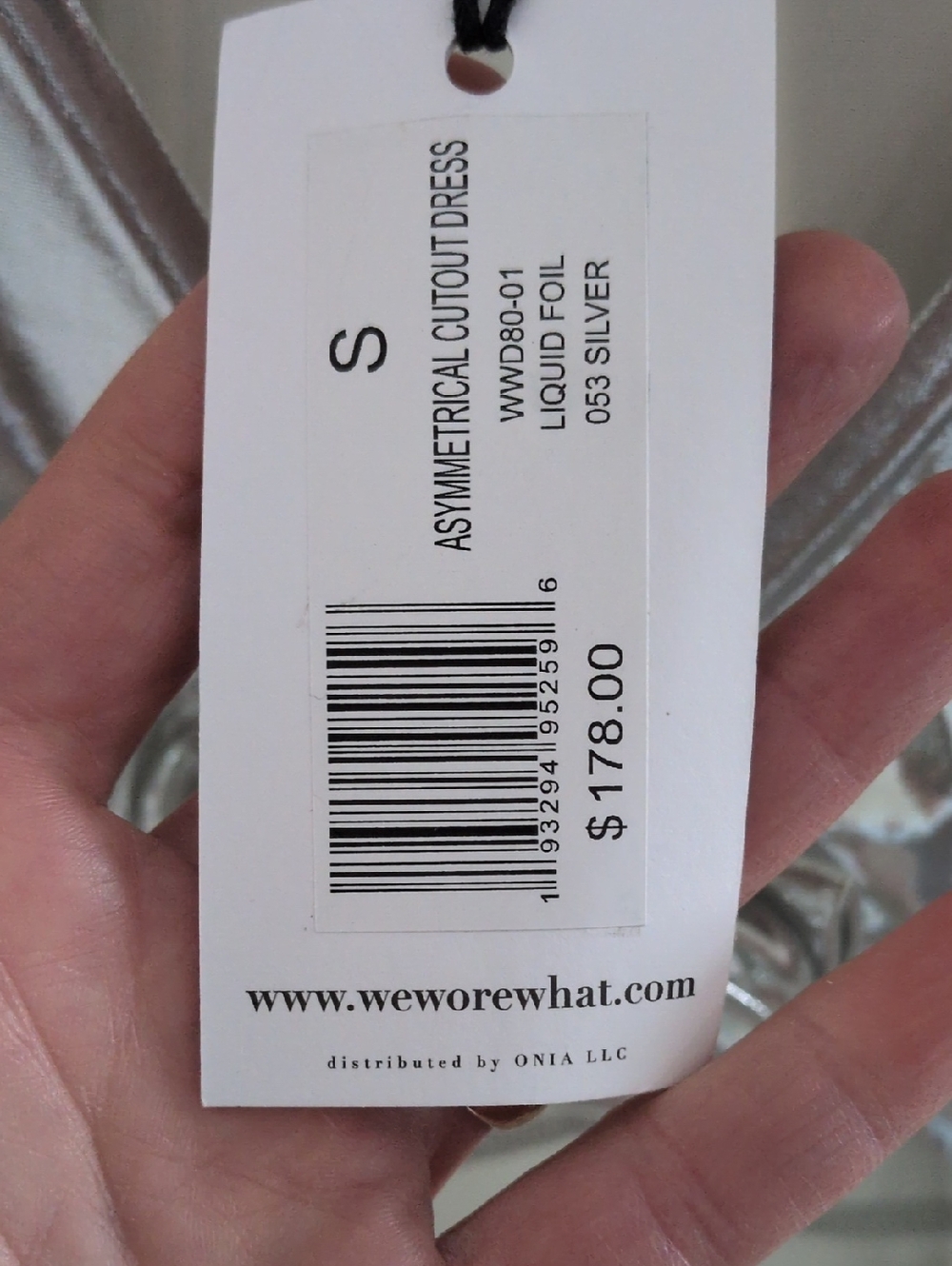 WeWoreWhat Silver Asymmetrical Cutout Midi Dress Size S NWT - Picture 7 of 7